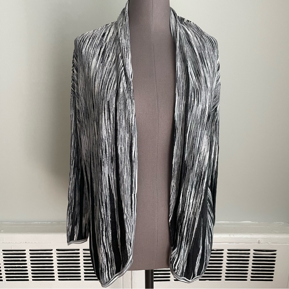 Adrienne Vittadini striped open front cardigan